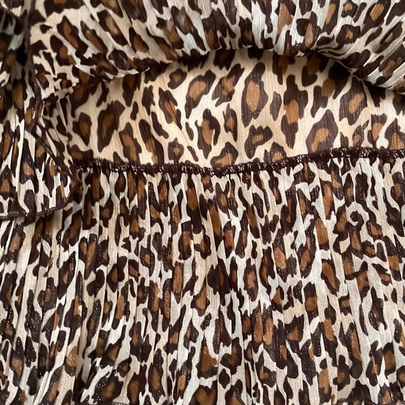 Justice girls cheetah print tiered gauzey type dress Sz 8 shimmery belt - Picture 3 of 5